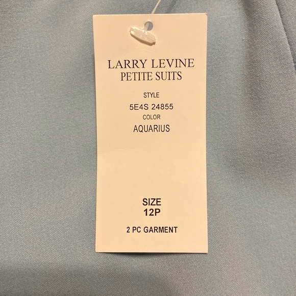 NWT Larry Levine Petite Womens 2pc. Double Breasted SS Suit, Sz. 12P, Light Blue - Picture 7 of 16
